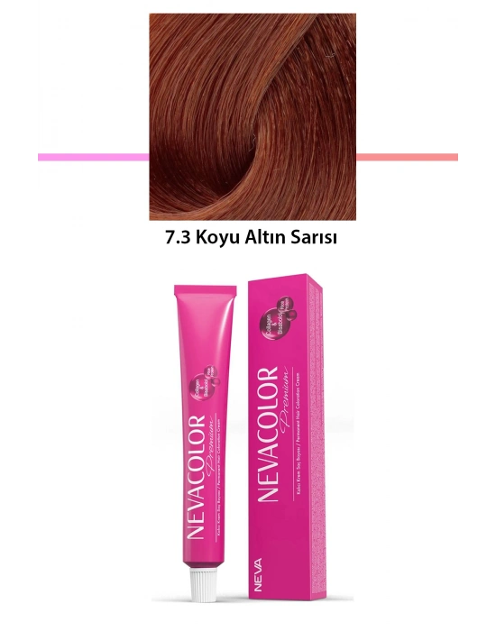 Premium 7.3 Koyu Altın Sarısı - Kalıcı Krem Saç Boyası 50 g Tüp