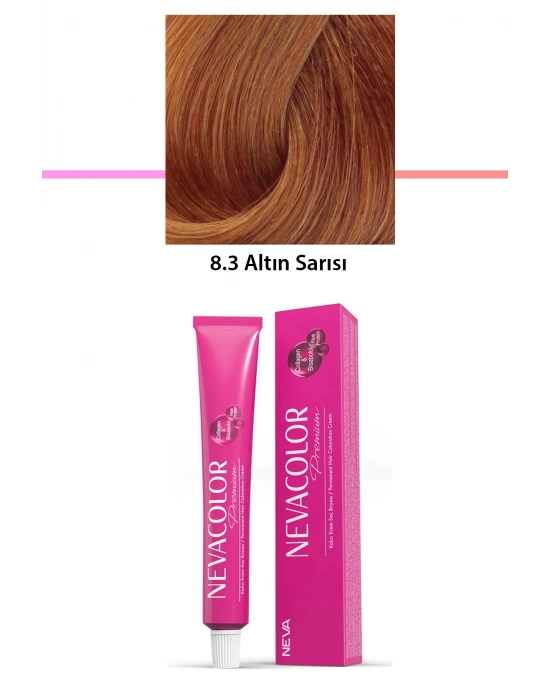 Premium 8.3 Altın Sarısı - Kalıcı Krem Saç Boyası 50 g Tüp