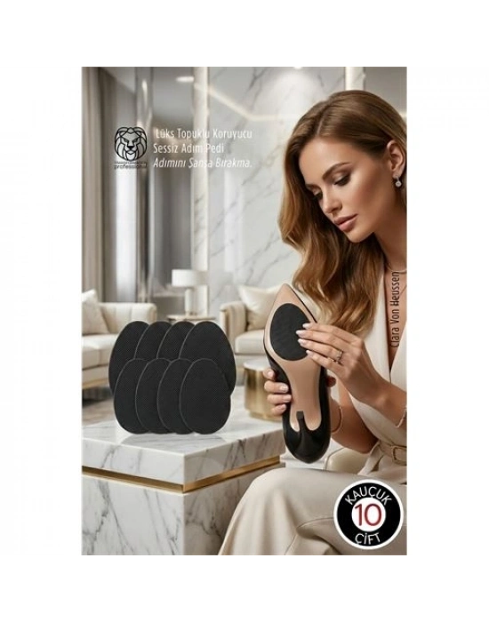 ® Premium Kauçuk Ayakkabı Kaydırmazı - Lüks Topuklu Koruyucu & Sessiz Adım Pedi 10 ÇİFT