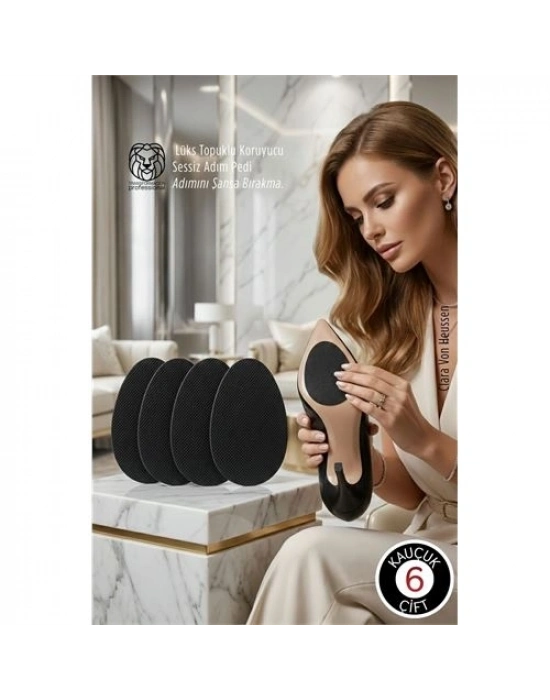 ® Premium Kauçuk Ayakkabı Kaydırmazı - Lüks Topuklu Koruyucu & Sessiz Adım Pedi 6 ÇİFT