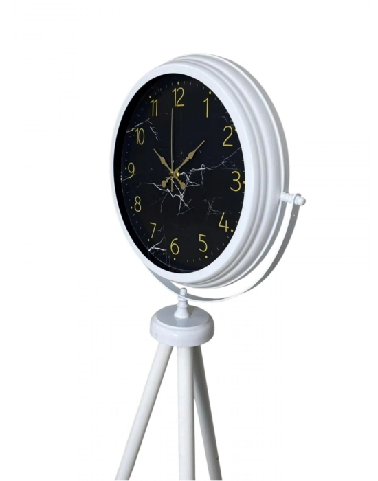 Premium Mermer Desenli Tripod Ayaklı Saat