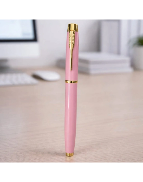 Premium Pembe Metal Roller Kalem