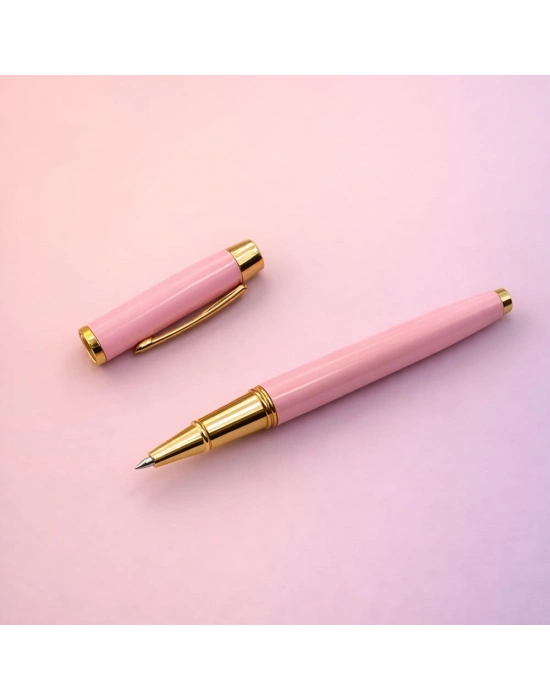Premium Pembe Metal Roller Kalem