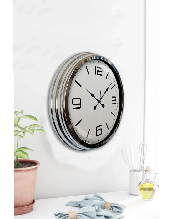 ® Prestij Krom Metal 40 Cm Duvar Saati