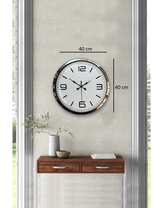 ® Prestij Krom Metal 40 Cm Duvar Saati
