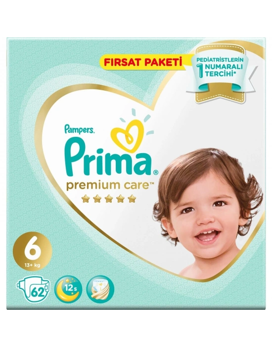 Prima Premium Care Bebek Bezi Fırsat Paketi 6 Beden 62 Adet