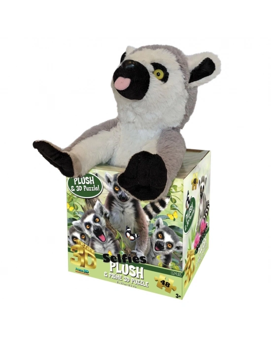 Prime 3D - Lemur Pelüş ve Selfie 48 Parça Puzzle 15801