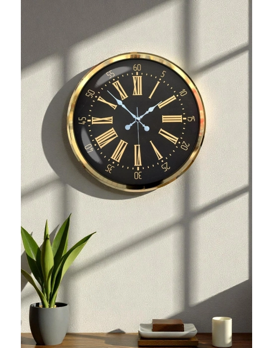 ® Prime Aurea Gold 52 Cm Metal Duvar Saati