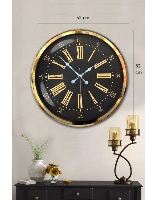 ® Prime Aurea Gold 52 Cm Metal Duvar Saati