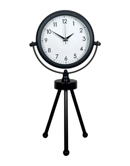® Prime Black Zarif Üç Ayaklı Metal Masa Saati