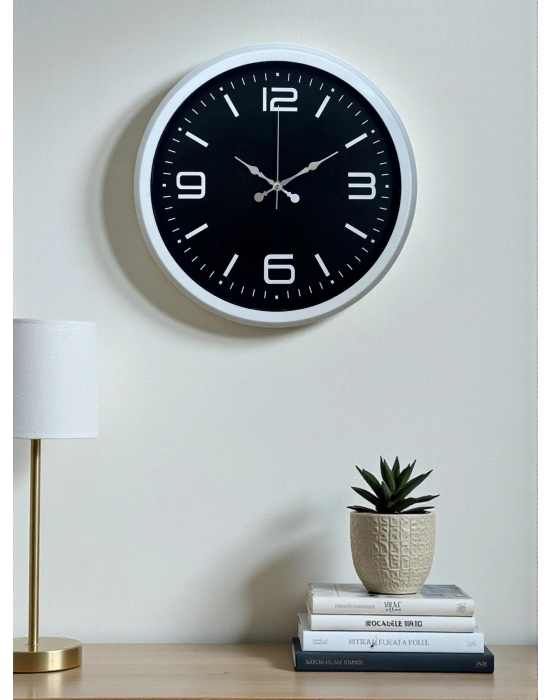 ® Prime White 40  Cm Metal Modern Duvar Saati