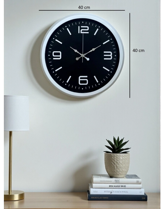 ® Prime White 40  Cm Metal Modern Duvar Saati
