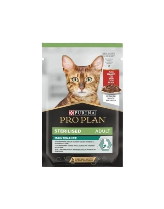 Pro Plan Sığır Etli Pouch Kısırlaştırılmış Konserve Kedi Maması 1 Adet 85 Gr