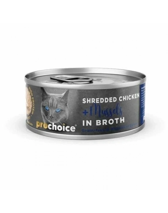Prochoice Hypo-Allergenic Sos İçinde Tavuklu ve Midyeli Tahılsız Yetişkin Kedi Konservesi 1 Adet 70 Gr