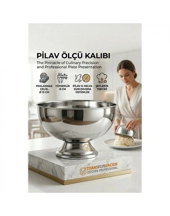 Profesyonel 13 Cm Çapında Pilav Kalıbı - Helva Kalıbı 304 Paslanmaz Çelik  723024