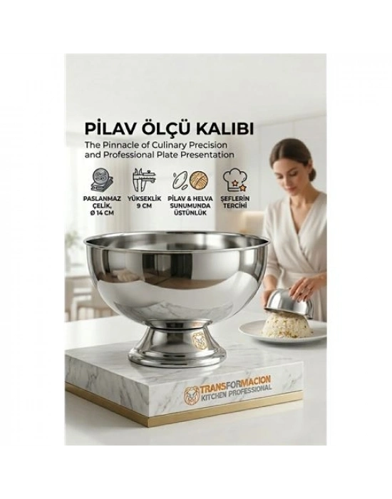 Profesyonel 14 Cm Çapında Pilav Kalıbı - Helva Kalıbı 304 Paslanmaz Çelik  723025