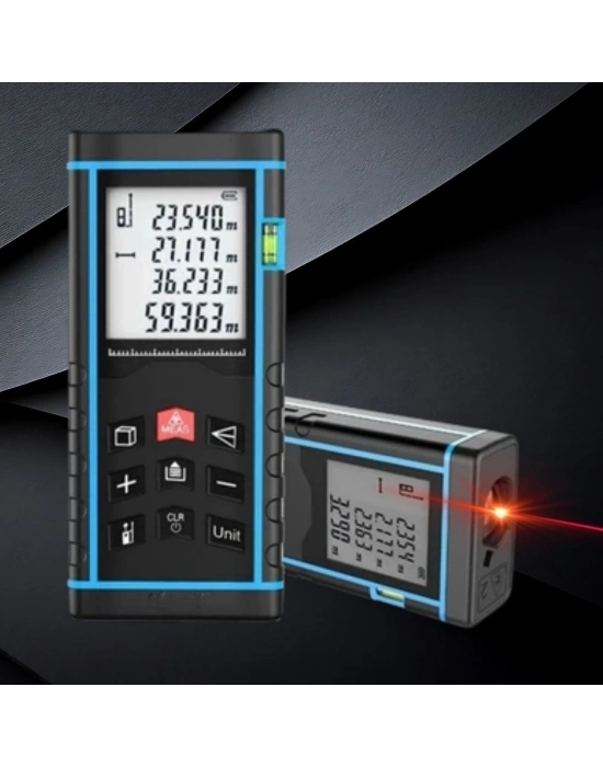 ®  Profesyonel 40 Metre Dijital Lazer Metre Ölçüm Cihazı-LCD Ekranlı,Su Terazili,Pisagor Ölçüm Fonksiyonlu,20 Kayıt Hafızalı,Hassas Lazer Ölçer