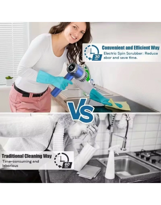 Profesyonel 5’i 1 Arada Şarjlı Temizlik Fırçası