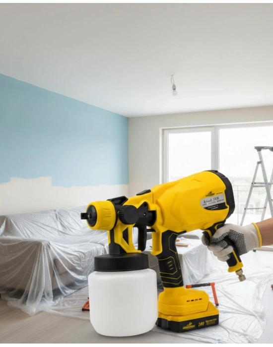 ® Profesyonel Akülü Püskürtme Tabanca Kablosuz Güçlü Boya Uygulama