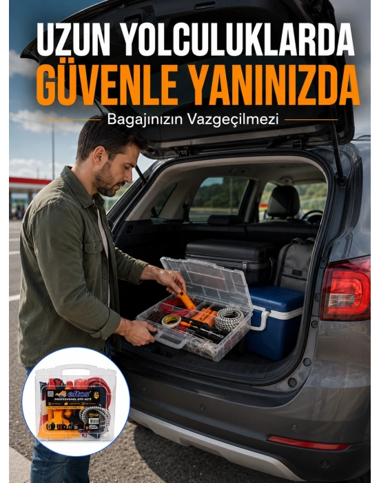 Profesyonel Araç İçi Acil Durum Seti 27 Parça Çok Amaçlı Oto Yardım Çantası