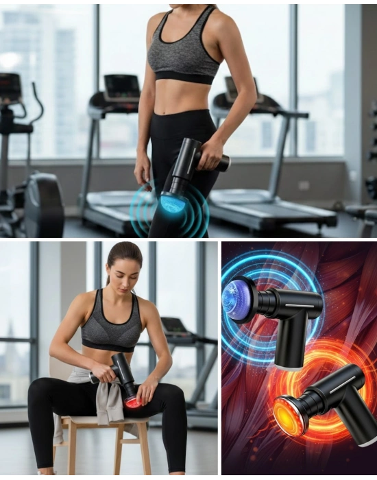 ® Profesyonel Derin Doku Masaj Aleti 6 Başlık 1800 mAh Batarya