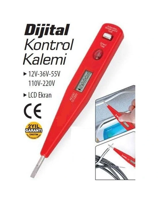 Profesyonel Dijital Kontrol Kalemi Tornavida Voltaj Ölçer