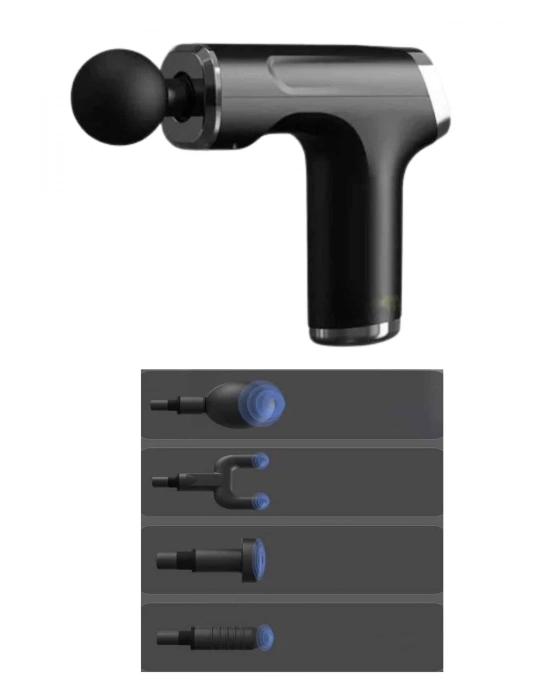 ® Profesyonel Masaj Tabancası Sporcu Masaj Aleti 4 Başlıklı Şarjlı Titreşimli