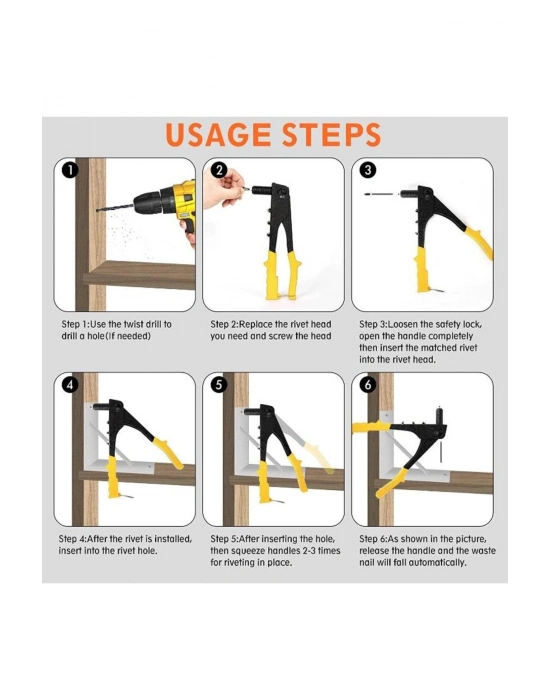 Profesyonel Perçin Tabancası Araç Koltuk Mobilya Perçin Hediyeli