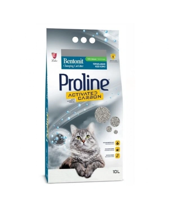 Proline Aktif Karbonlu Topaklanan Doğal Kedi Kumu 10 Lt