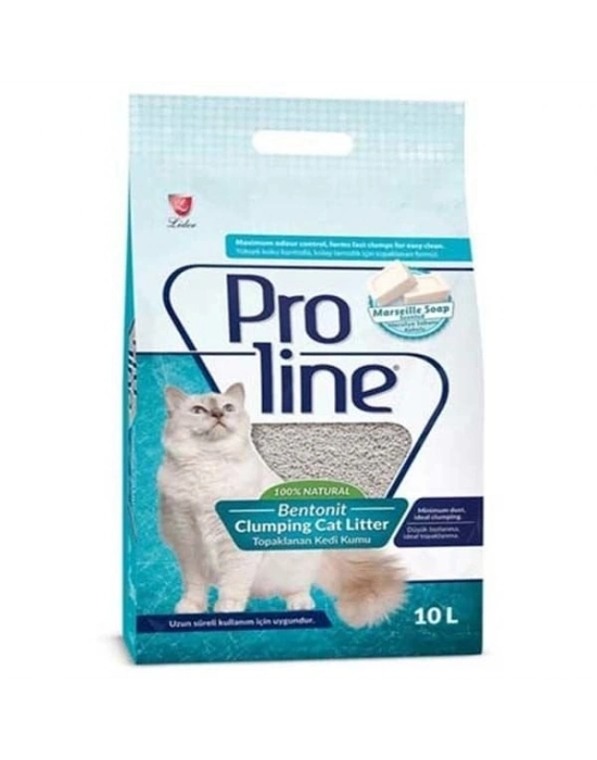 Proline Marsilya Sabun Kokulu Topaklanan Bentonit Kedi Kumu 1 Adet 10 Lt