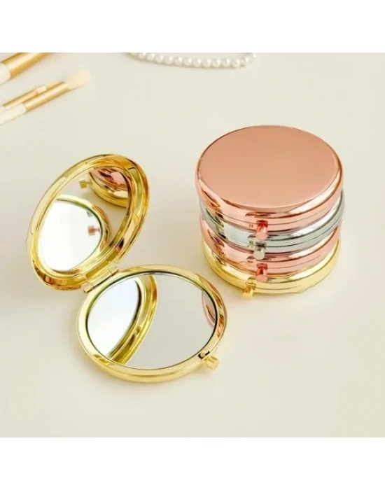 Promosyon Yuvarlak Cep Aynası Gold Renk
