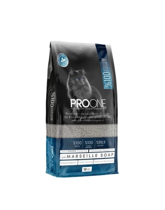 ProOne Hypoallergenic Marsilya Sabunu Kokulu İnce Taneli Sodyum Bentonit Kedi Kumu 1 Adet 10 Kg