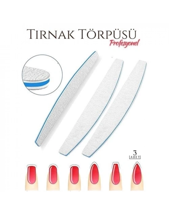 Protez Tırnak Törpüsü 100/180 Grid Profesyonel 3 Adet