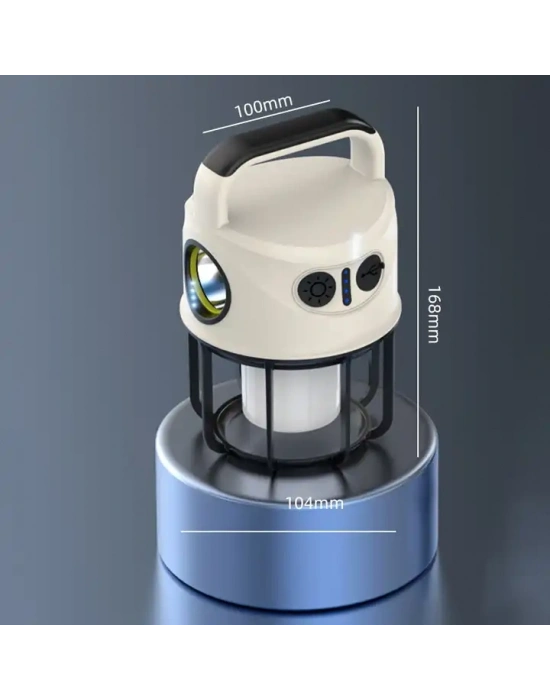 Ps-22025 Çift Işıklı Type-c Powerbank Özellikli Taşınabilir Şarj Edilebilir Kamp Lambası