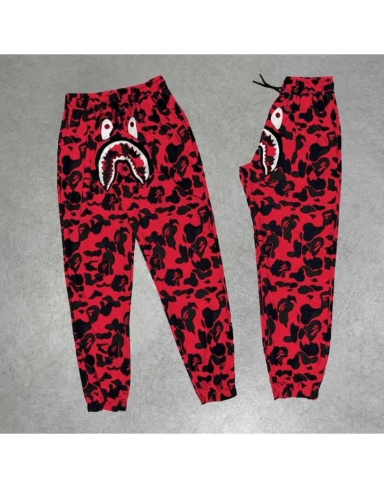 Pubg Bape x Shark Eşofman Altı - Kırmızı -