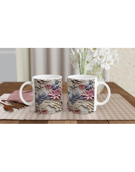 Pudra Baharı Çiçekli Kupa Bardak