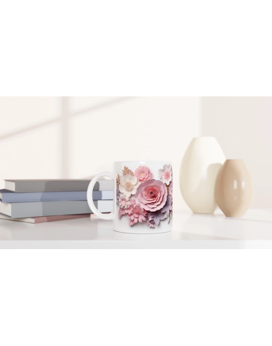 Pudra Rüyası Çiçekli Kupa Bardak