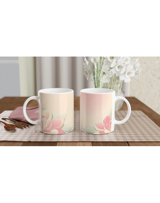 Pudra Zarafeti Dijital Çiçek Kupa