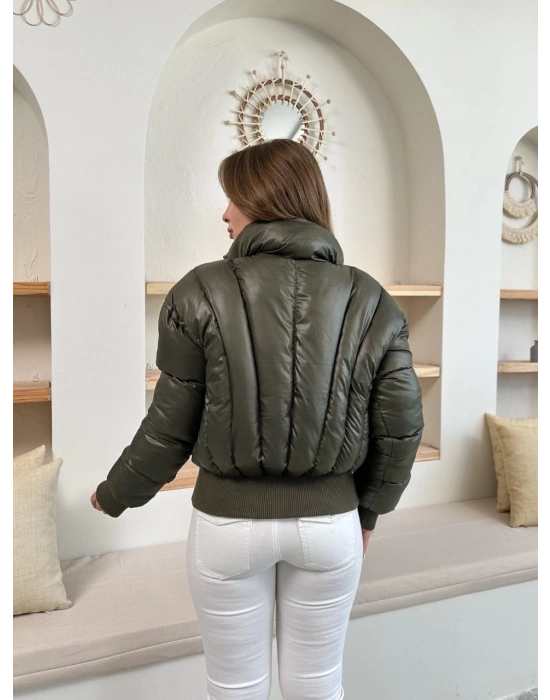 Puffer kısa mont haki st25534
