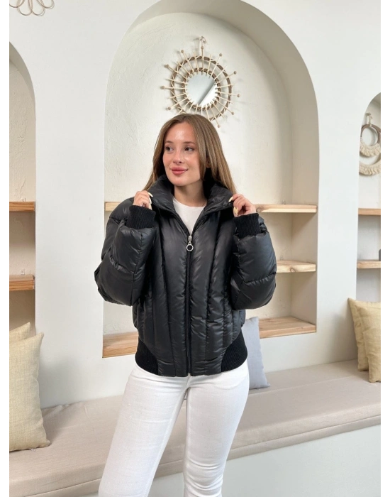 Puffer kısa mont siyah st25534
