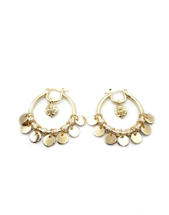 Pullu Halka Küpe - Altın