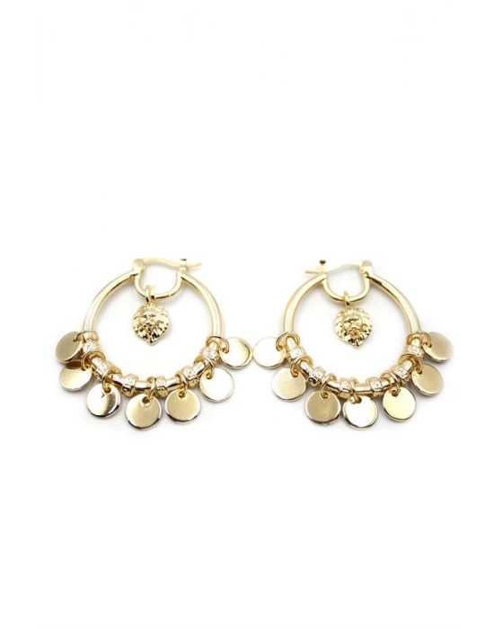 Pullu Halka Küpe - Altın