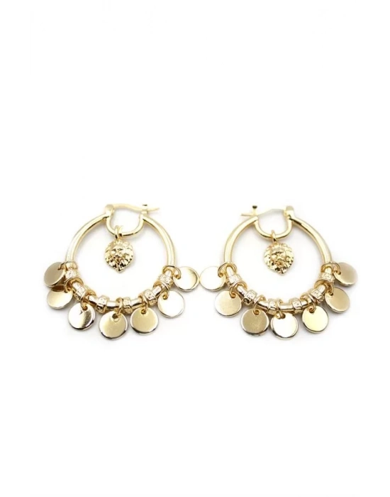 Pullu Halka Küpe - Altın