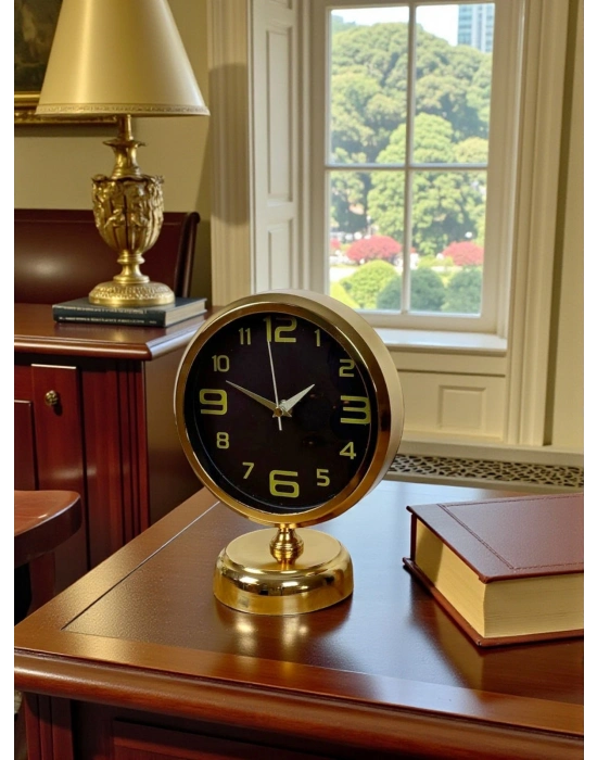 ® Pure Gold 25 x 20 Cm Metal Masa Saati