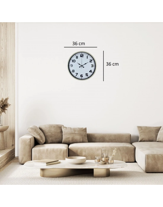 Pure Krem 36 Cm Klasik Duvar Saati