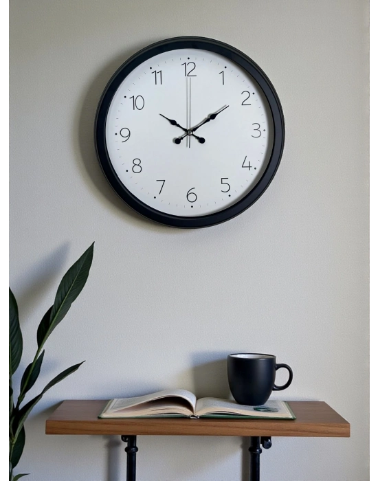 ® Pure Time Black 40 Cm Metal Duvar Saati