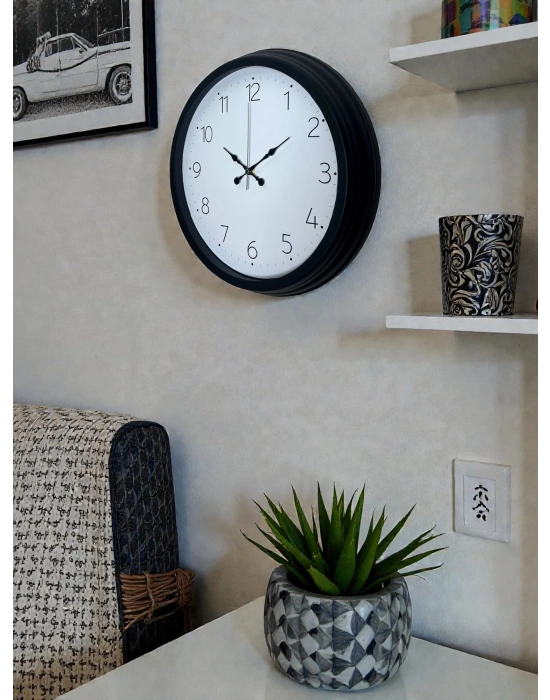 ® Pure Time Black 40 Cm Metal Duvar Saati