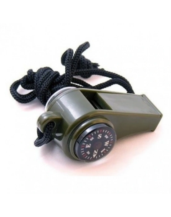Pusulalı Termometreli Düdük - Survival Askılı Düdük