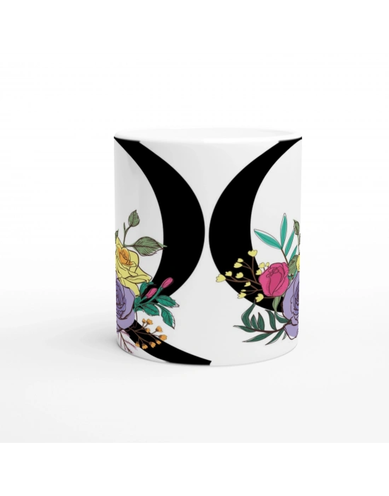 Q Harfi Çiçek Motifli Harfli Kupa Bardak