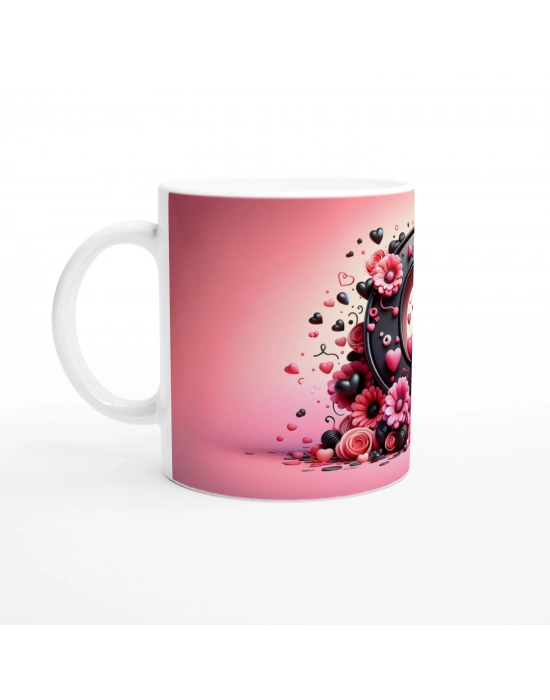 Q Harfi Renkli Desenli Kupa Bardak